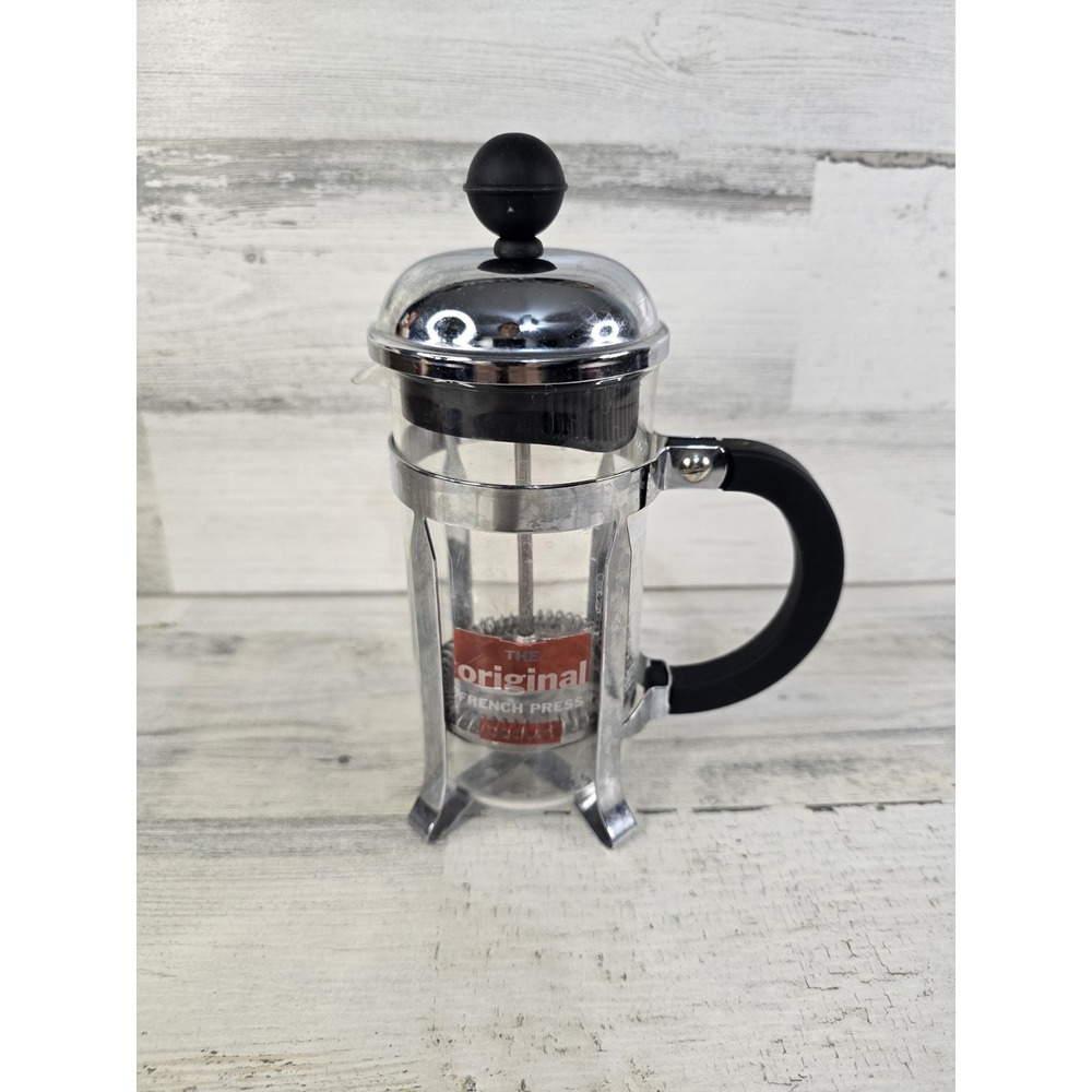 Bodum The Original French Press Coffee Maker Chrome Glass Silver Black 8oz